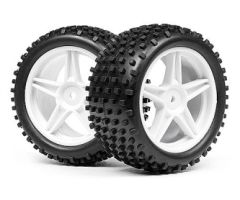 1/10 Buggy White Rear Wheel & Tyre Assembly